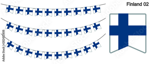フィンランドの国旗のガーラーンド　ベクターデータ（bunting garland）