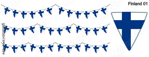 フィンランドの国旗のガーラーンド　ベクターデータ（bunting garland）