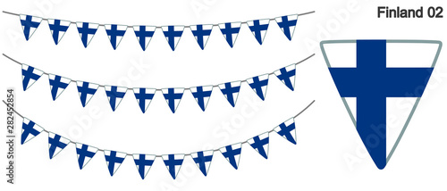 フィンランドの国旗のガーラーンド　ベクターデータ（bunting garland）