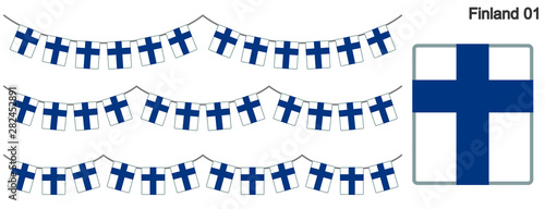 フィンランドの国旗のガーラーンド　ベクターデータ（bunting garland）