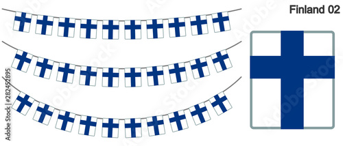 フィンランドの国旗のガーラーンド　ベクターデータ（bunting garland）
