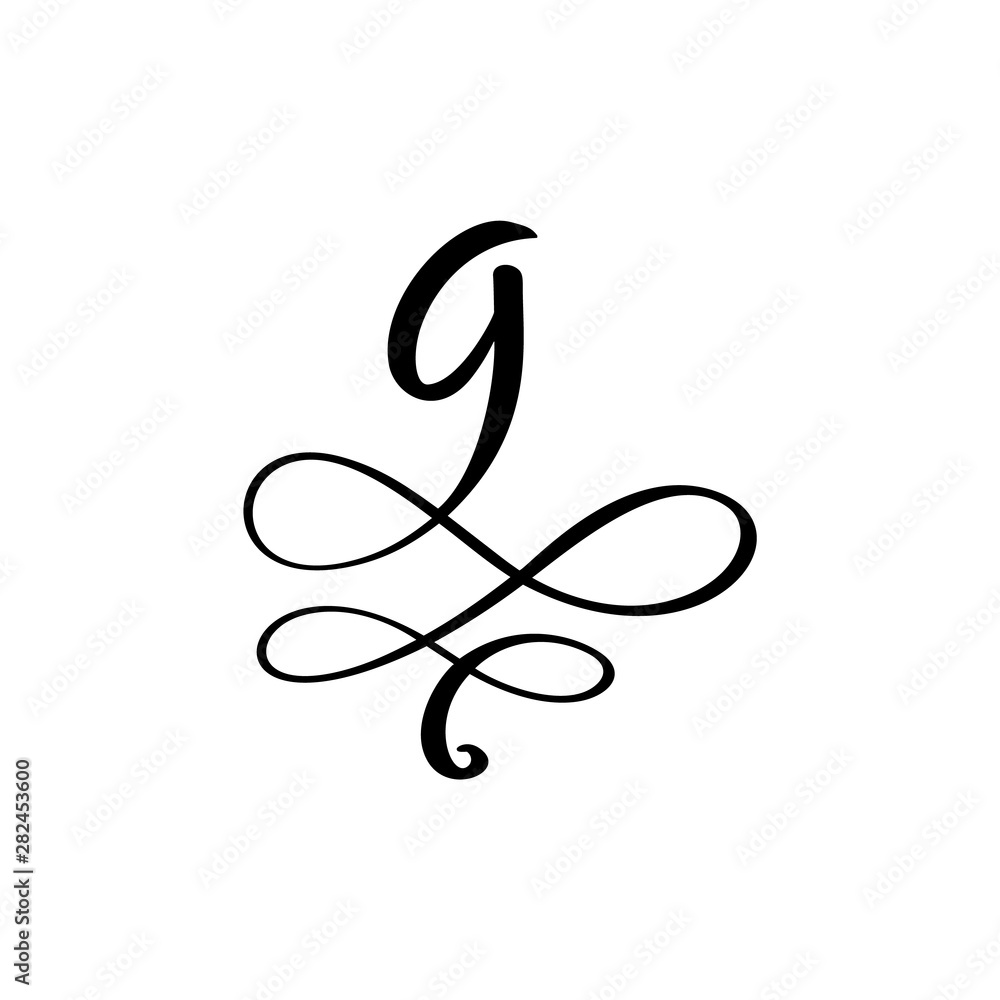 Vector Hand Drawn calligraphic floral number 9 monogram or logo. Hand Lettering numeral Nine with swirls and curl. Wedding Floral Design Vector Hand Drawn calligraphic floral number 9 monogram or logo. Hand Lettering numeral Nine with swirls and curl. Wedding Floral Design
