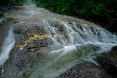 hot spring waterfall in forest