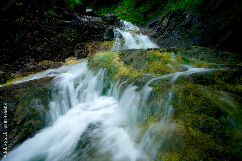 hot spring waterfall in forest hot spring waterfall in forest