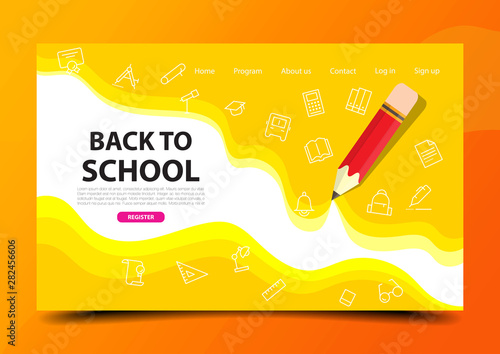 Back to school Education landing page design template