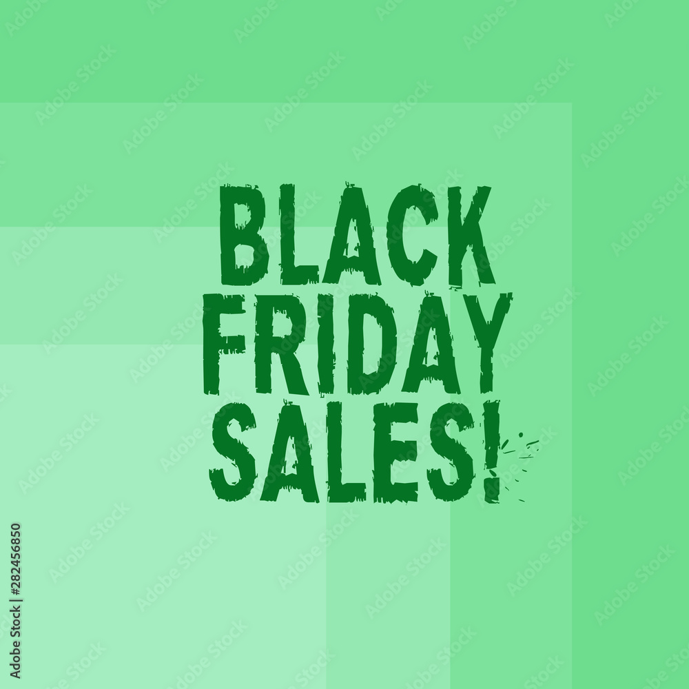 Fototapeta premium Word writing text Black Friday Sales. Business concept for day full of special shopping deals and heavy discounts Blank Monochrome Square with Seamless Multiple Border in One Corner