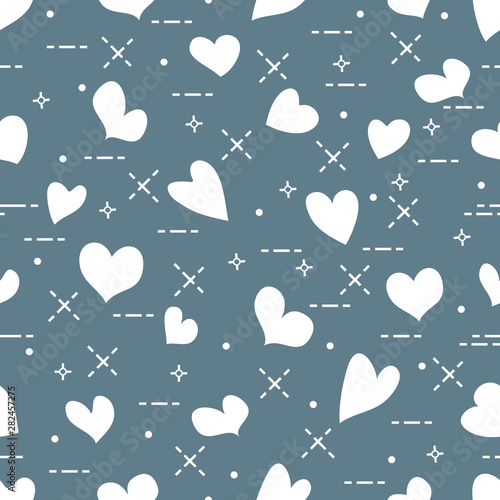 Cute seamless pattern with hearts. Valentine's