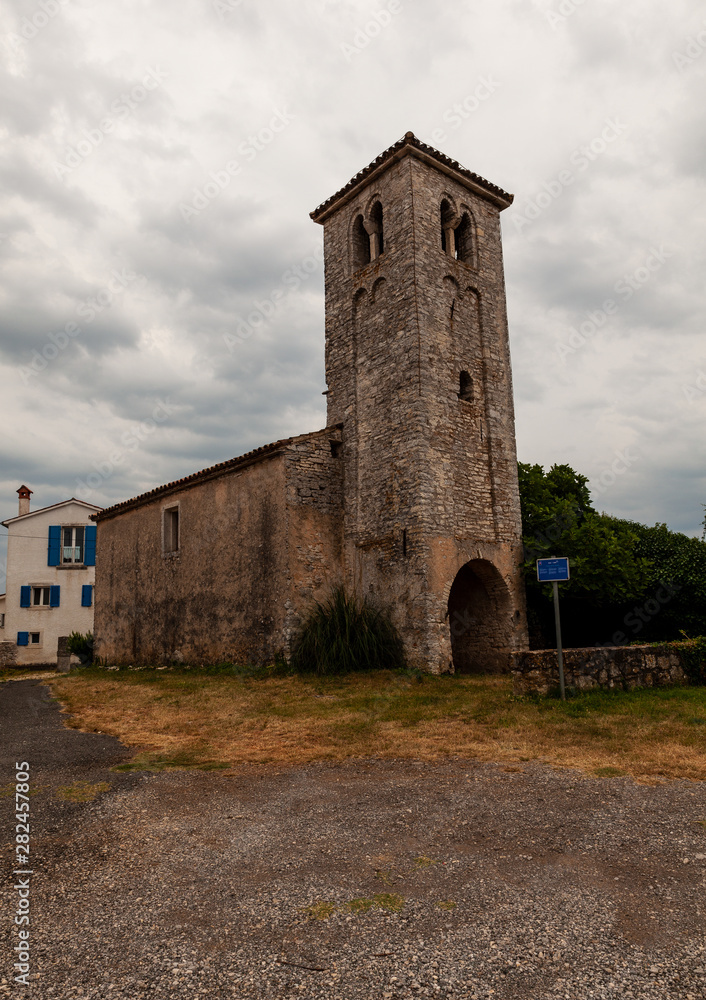 Fototapeta premium Saint Elias church in Bale - Valle, Istria. Croatia