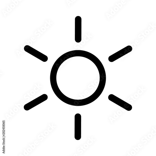 Summer sun black icon isolated on the white background