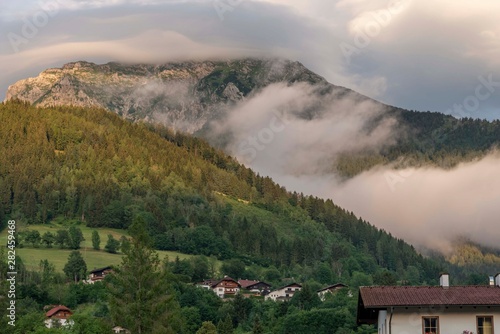 Austrian alps with clouds