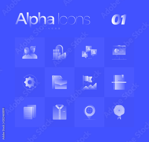 Business Theme Alpha Icons Set