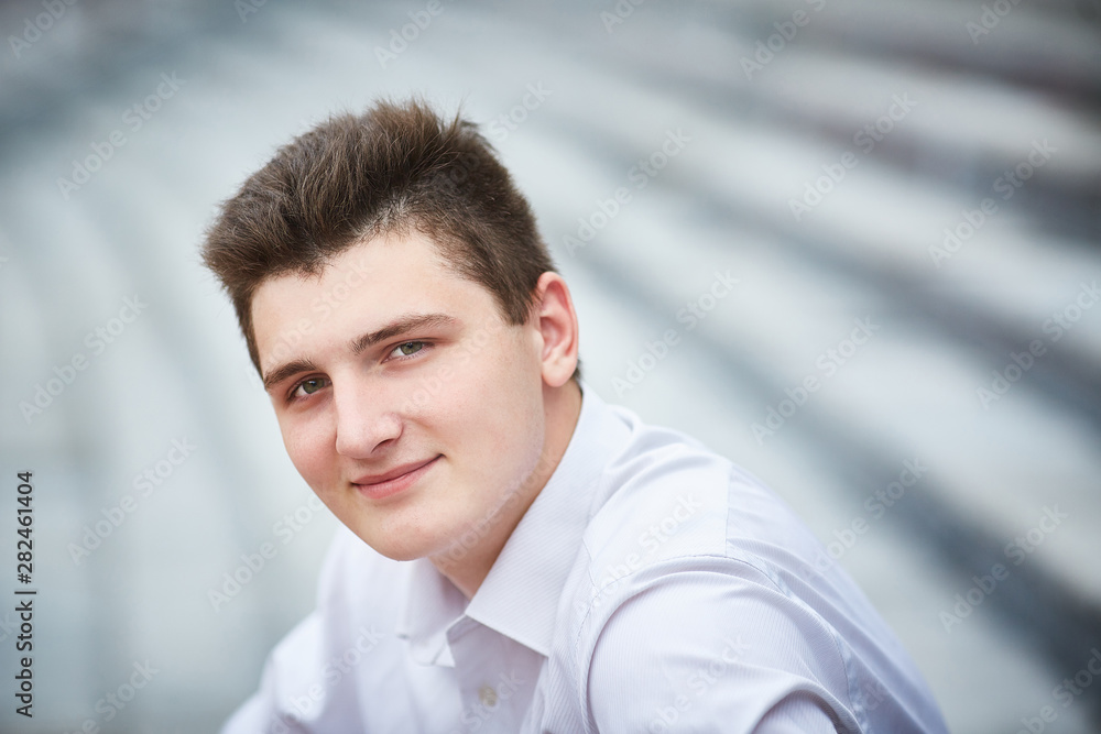 Close up portrait of a handsome young smiling man Close up portrait of a handsome young smiling man