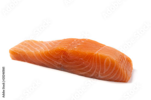 Fresh Salmon raw sashimi isolated on white background