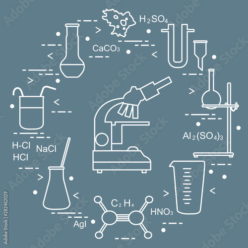 Chemistry scientific, education elements.