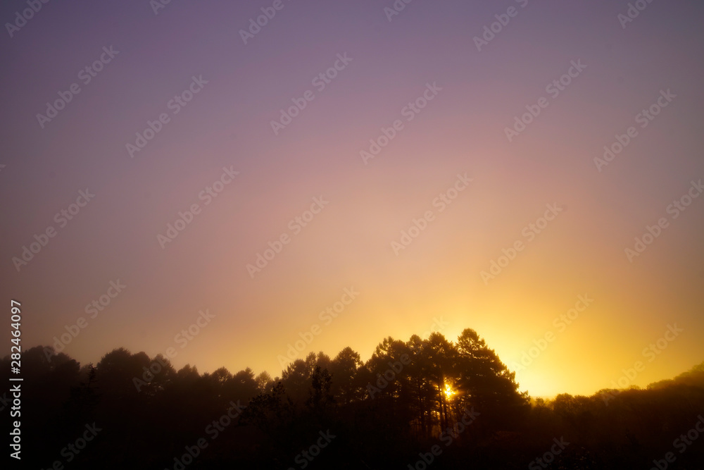 sunset in mountains