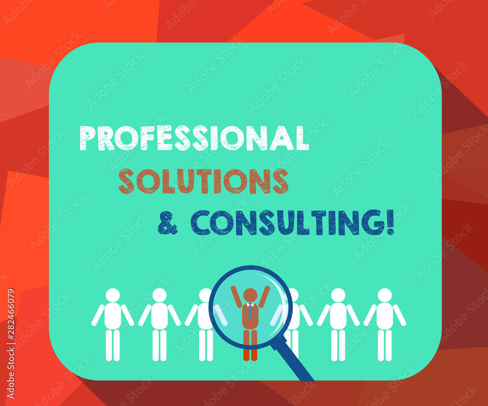 Word writing text Professional Solutions And Consulting. Business concept for Business strategy good services Magnifying Glass Over Chosen Man Figure Among the Hu analysis Dummies Line Up Word writing text Professional Solutions And Consulting. Business concept for Business strategy good services Magnifying Glass Over Chosen Man Figure Among the Hu analysis Dummies Line Up