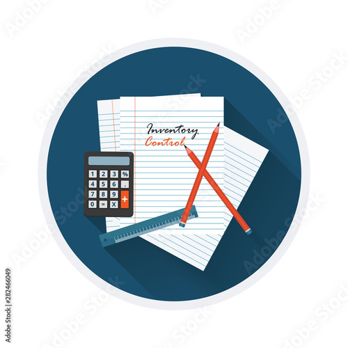 Inventory document with pencil 