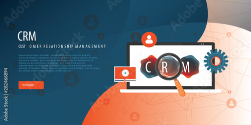 CRM - Customer relationship management isometric concept. Vector illustration