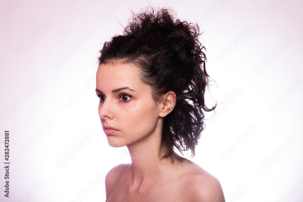 beautiful young curly girl portrait beautiful young curly girl portrait