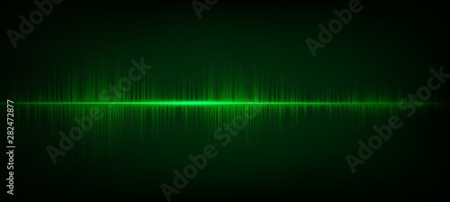 Digital Sound Wave Low and Hight richter scale on Dark Green Background,technology and earthquake wave diagram concept,design for music studio and science,Vector Illustration.