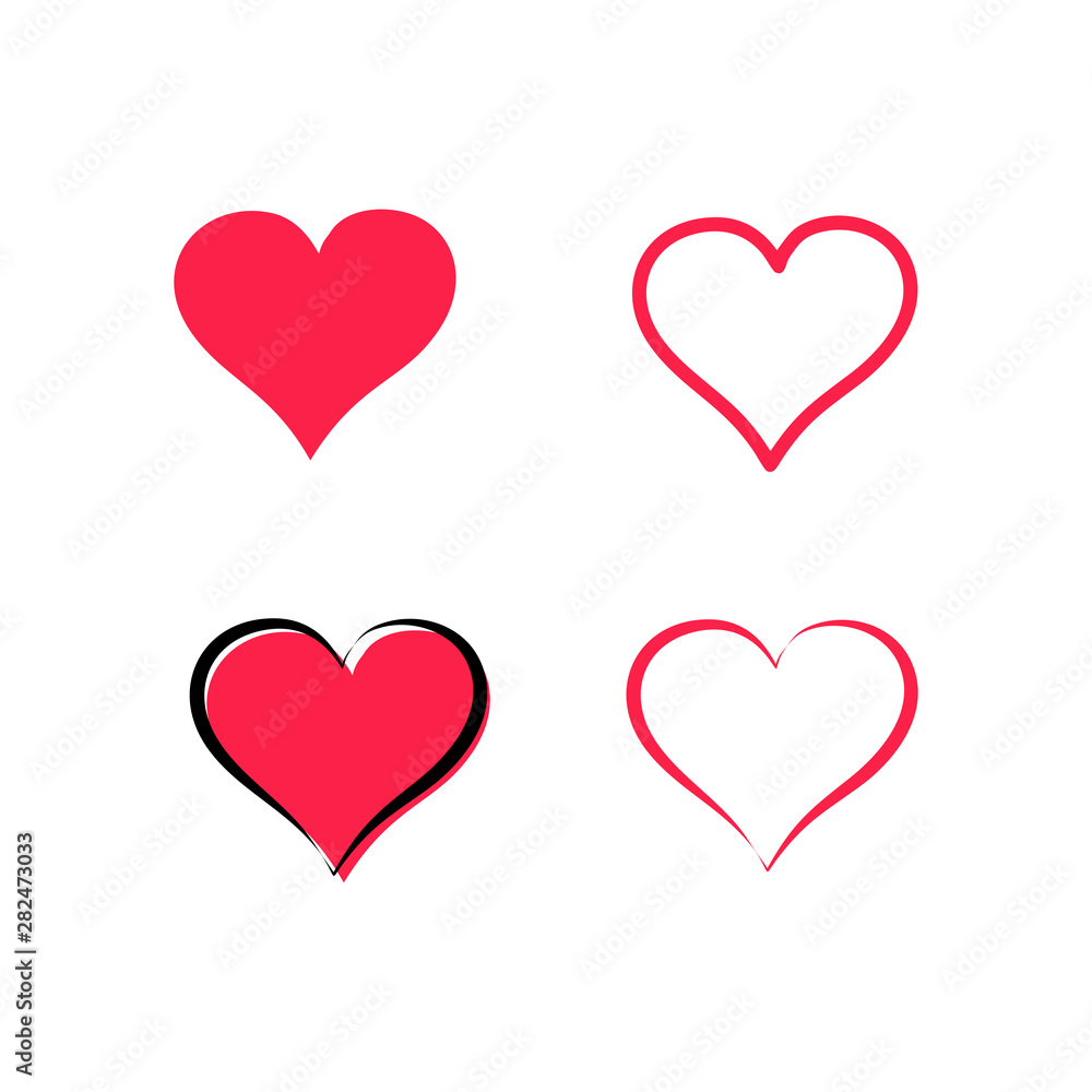 heart icon set, love icon symbols set vector heart icon set, love icon symbols set vector