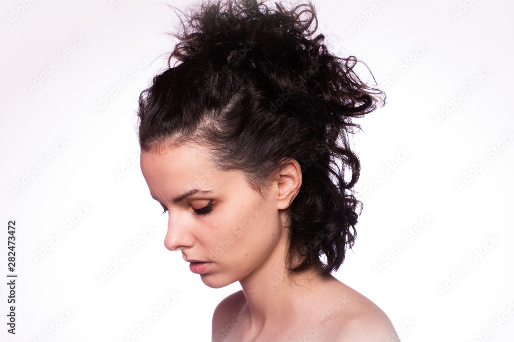 beautiful young curly girl portrait beautiful young curly girl portrait