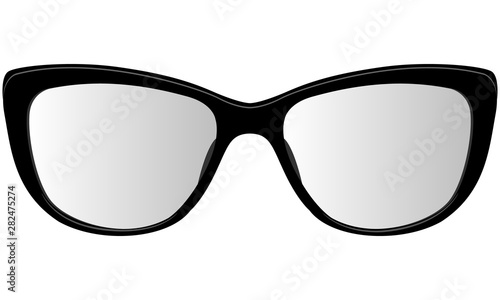 Classic glasses in a black frame with optical lenses - dioptries