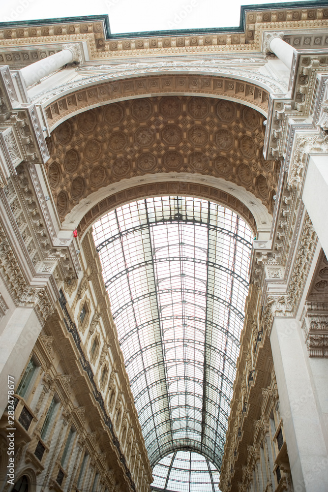 Milan/Italy - 05/14/2019 - The Galleria Vittorio Emanuele.  Italy's oldest active shopping mall and a major landmark of Milan, Italy.