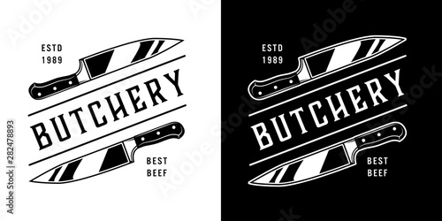 Vintage butchery emblems