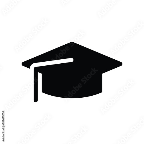 Graduation cap icon. student hat symbol.