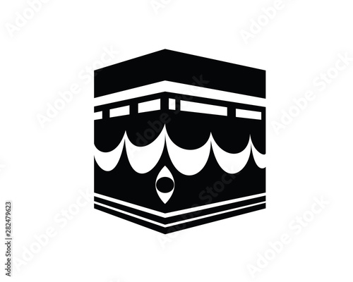 Kaaba with Hajar Aswad Silhouette Illustration photo