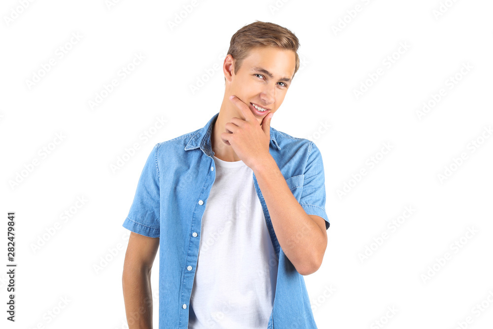 Portrait of young man isolated on white background Portrait of young man isolated on white background