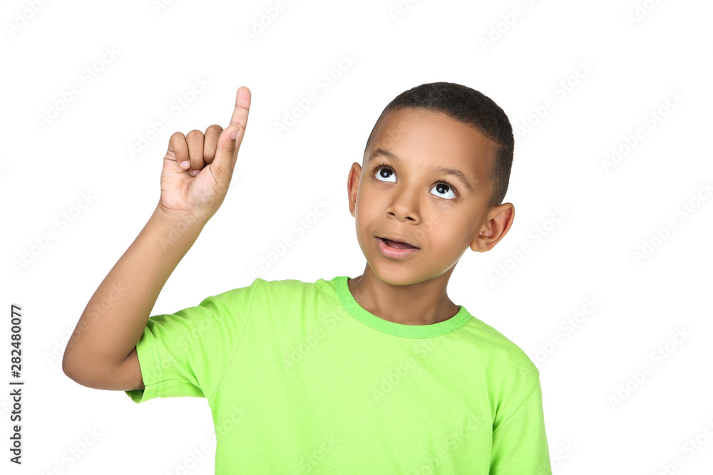 Cute american boy isolated on white background Cute american boy isolated on white background