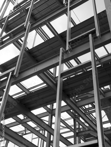 construction of modern building steel frame