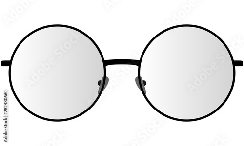 Round glasses in metal frame with optical lenses - dioptries