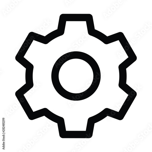 Outline style gear icon. cog symbol.