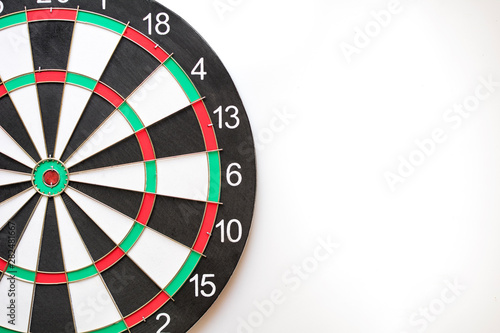 Half a dartboard isolated on white background.