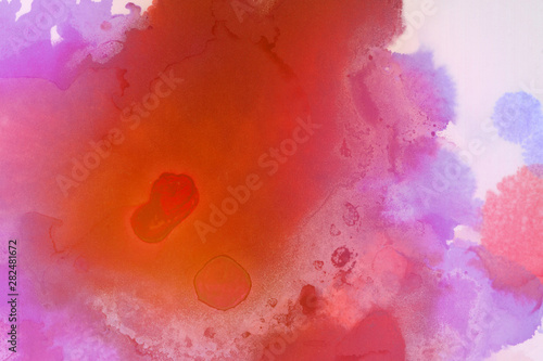 Colorful hand painted ink background. Abstract delicate texture. Contemporary wallpaper. © artistmef
