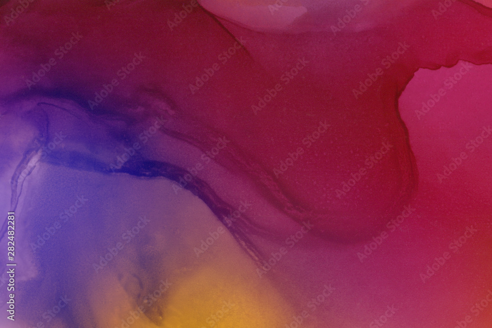 Fototapeta premium Colorful hand painted ink background. Abstract delicate texture. Contemporary wallpaper.