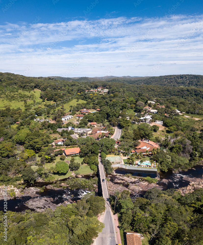 Beautiful aerial view of Serra do Cipo in Minas Gerais with forests ...