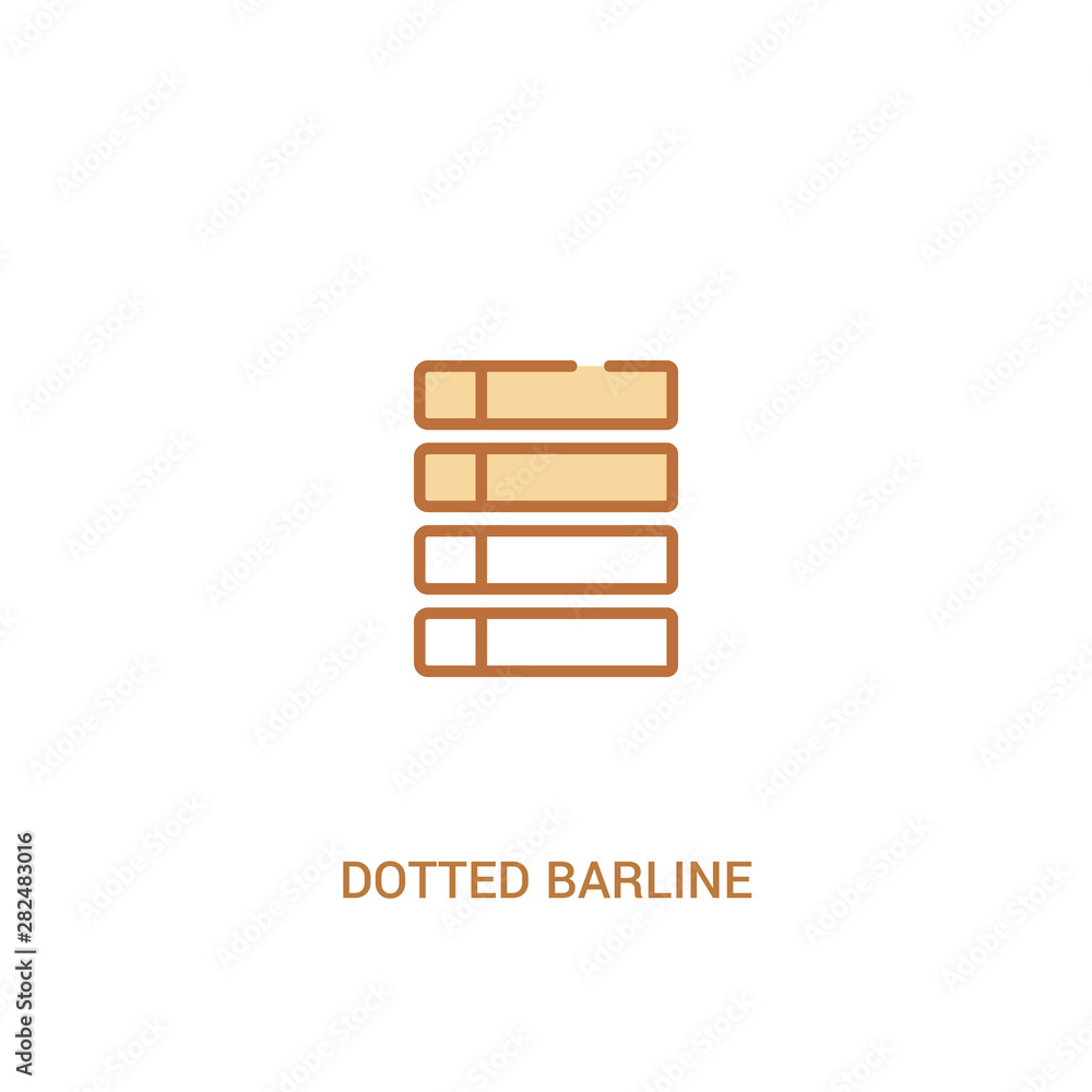dotted barline concept 2 colored icon. simple line element illustration. outline brown dotted barline symbol. can be used for web and mobile ui/ux. dotted barline concept 2 colored icon. simple line element illustration. outline brown dotted barline symbol. can be used for web and mobile ui/ux.