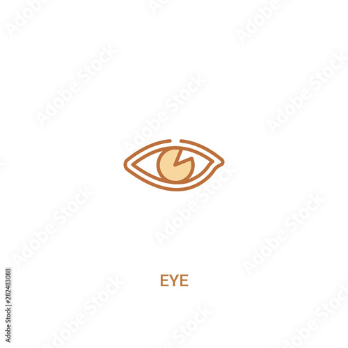 eye concept 2 colored icon. simple line element illustration. outline brown eye symbol. can be used for web and mobile ui/ux.