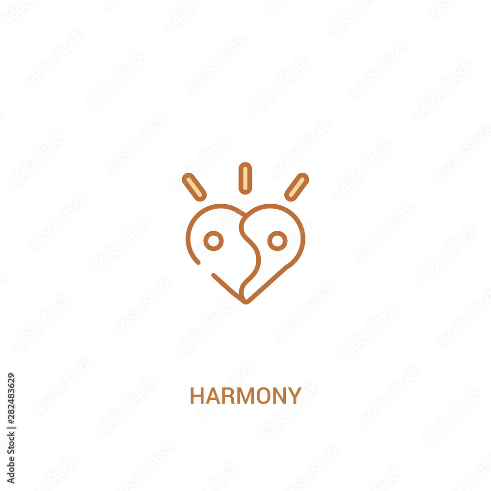 harmony concept 2 colored icon. simple line element illustration. outline brown harmony symbol. can be used for web and mobile ui/ux.