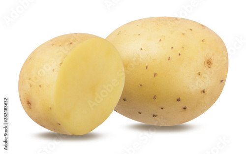 Fresh potato isolated on white background with clipping path