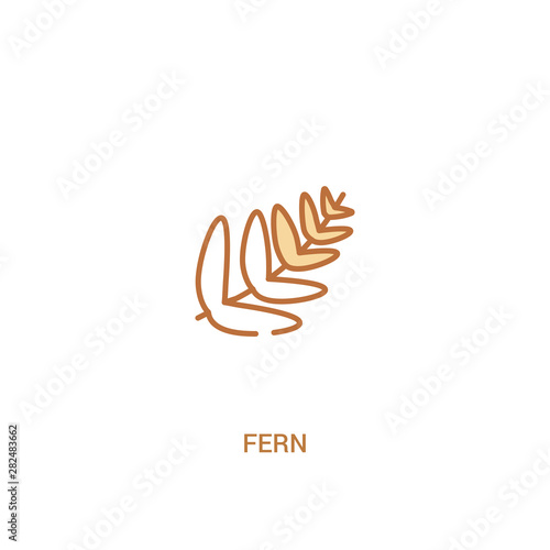 fern concept 2 colored icon. simple line element illustration. outline brown fern symbol. can be used for web and mobile ui/ux.