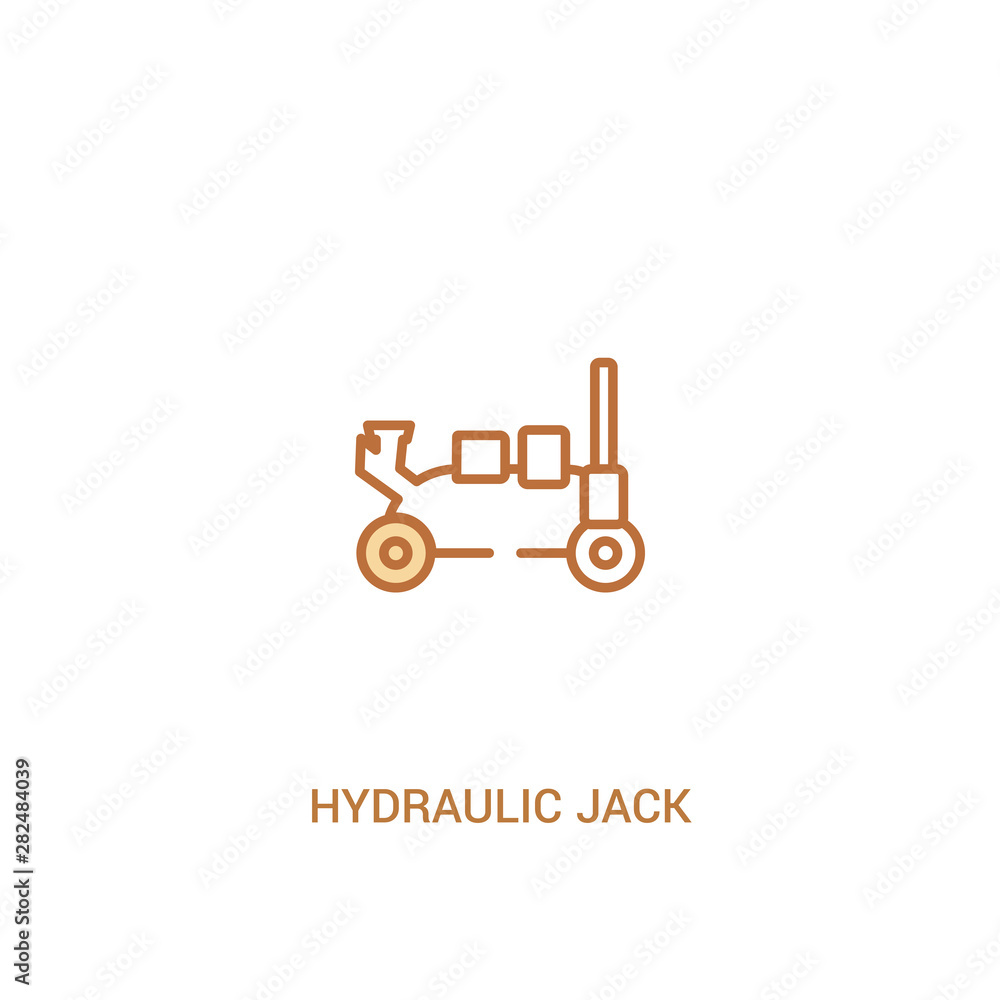hydraulic jack concept 2 colored icon. simple line element illustration. outline brown hydraulic jack symbol. can be used for web and mobile ui/ux. hydraulic jack concept 2 colored icon. simple line element illustration. outline brown hydraulic jack symbol. can be used for web and mobile ui/ux.