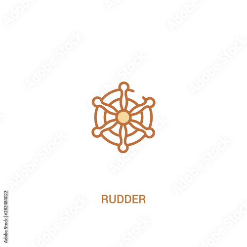 rudder concept 2 colored icon. simple line element illustration. outline brown rudder symbol. can be used for web and mobile ui/ux.