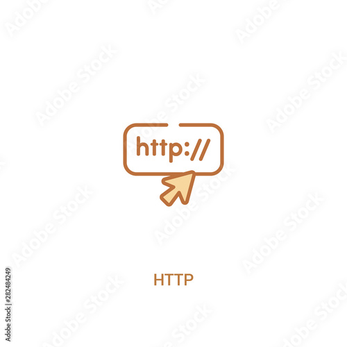http concept 2 colored icon. simple line element illustration. outline brown http symbol. can be used for web and mobile ui/ux.