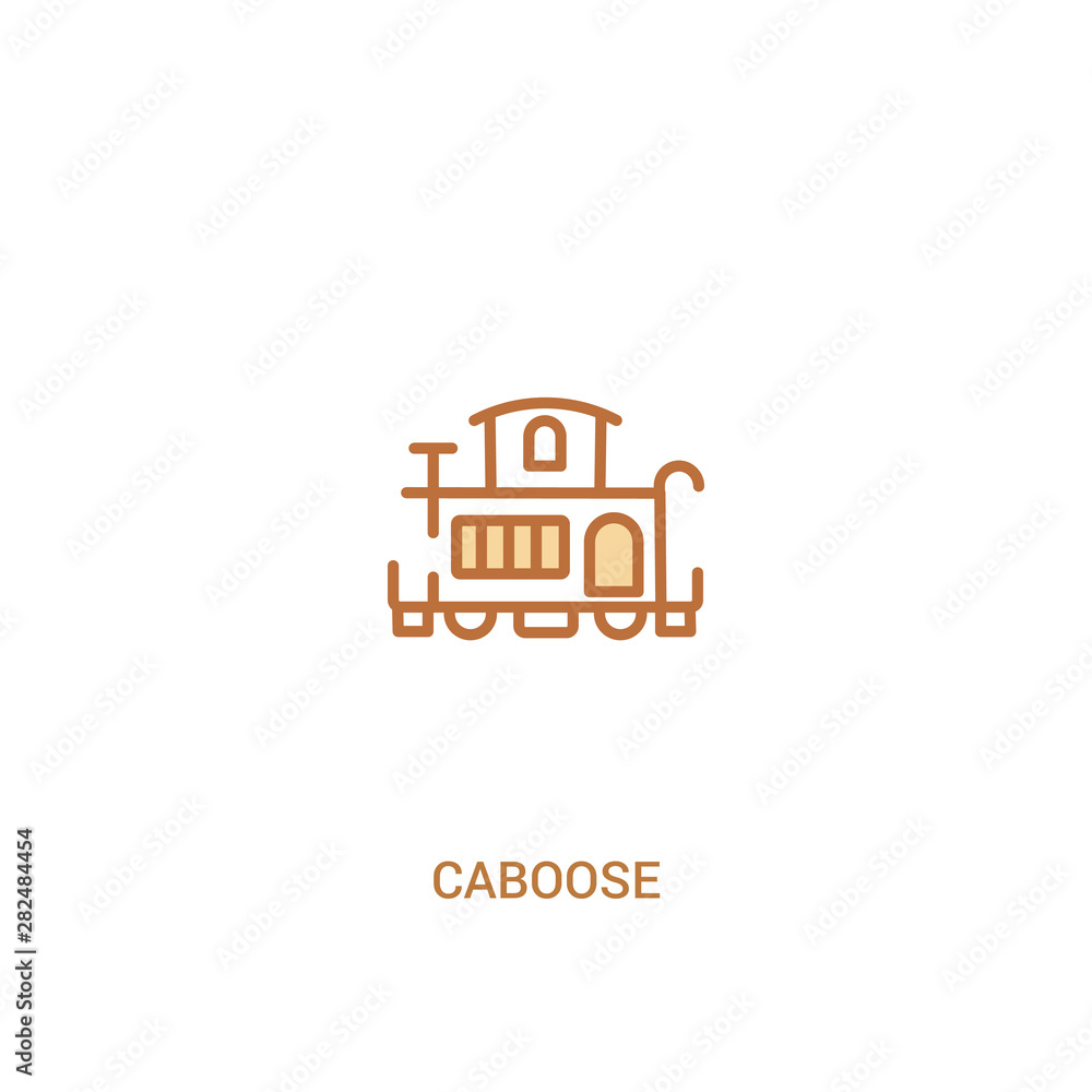 Fototapeta premium caboose concept 2 colored icon. simple line element illustration. outline brown caboose symbol. can be used for web and mobile ui/ux.