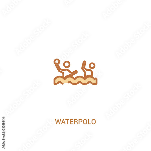 waterpolo concept 2 colored icon. simple line element illustration. outline brown waterpolo symbol. can be used for web and mobile ui/ux.